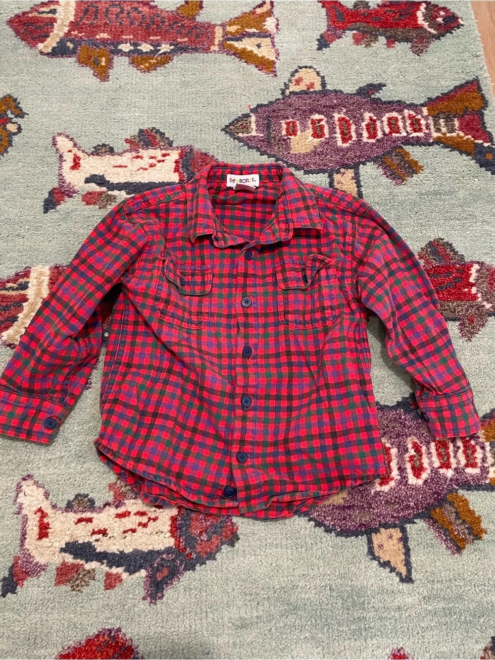 Vintage 90s Gymboree Kids Plaid Button Up Flannel Shirt